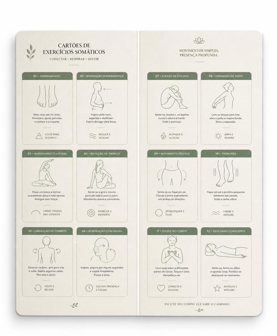 Página de exercícios somáticos do material